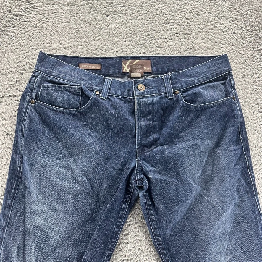 Jeans masculino William Rast 38x30 azul reto algodão relaxado feito nos EUA denim - Imagem 2 de 4