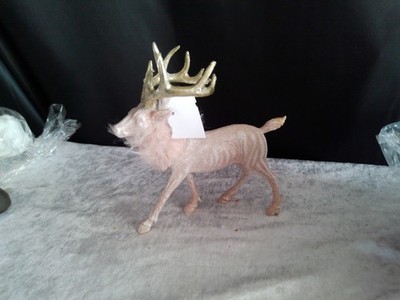 Deko-Figur/Hirsch/rosa&gold/neu