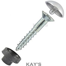 MIRROR SCREWS FIXINGS WITH CHROME PLATED DOME COVER CAPS AND PROTECTIVE INSERTS