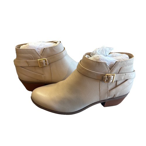 Vionic Farrah bequeme wasserabweisende Leder Stiefeletten haferflocken 11 neu im Karton