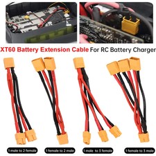 Parallel Battery Connector Male Female XT60 2-Way 3-Way 14AWG Y Splitter Cable
