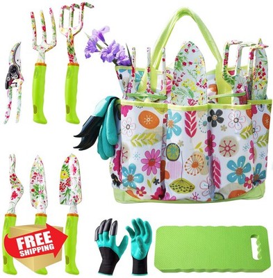 NAYE Garden Tool Set Women Heavy Duty Tote Gloves Pruner
