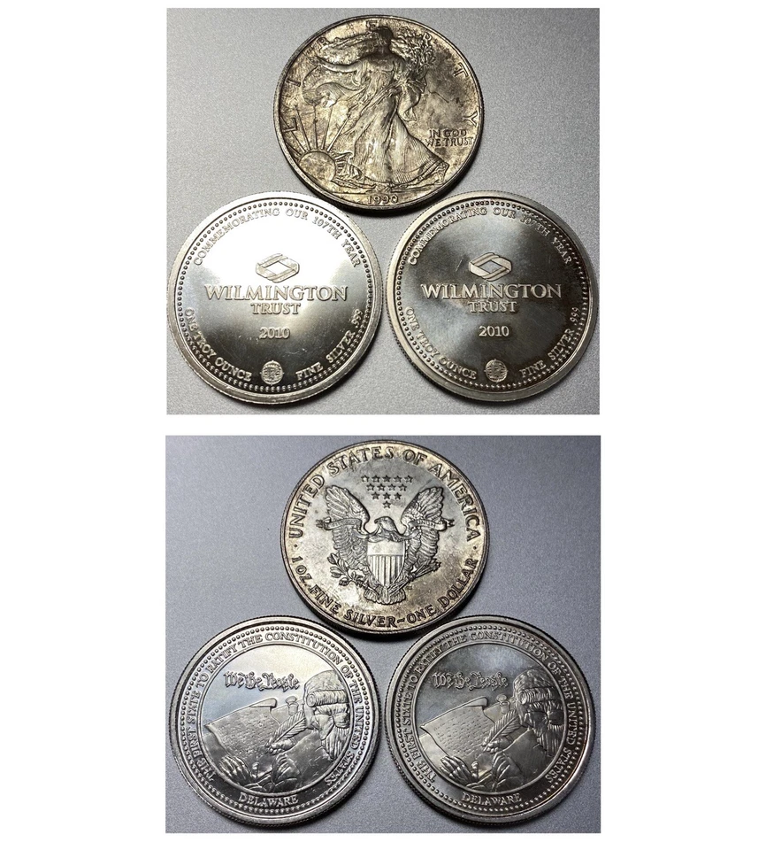 Lote de 3 Plata Fina 1 Troy OZ .999 Foto 4 de 4