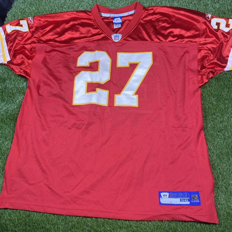 Camiseta Larry Johnson Kansas City Chiefs para hombre 56 Reebok cosida roja #27 NFL Foto 2 de 4