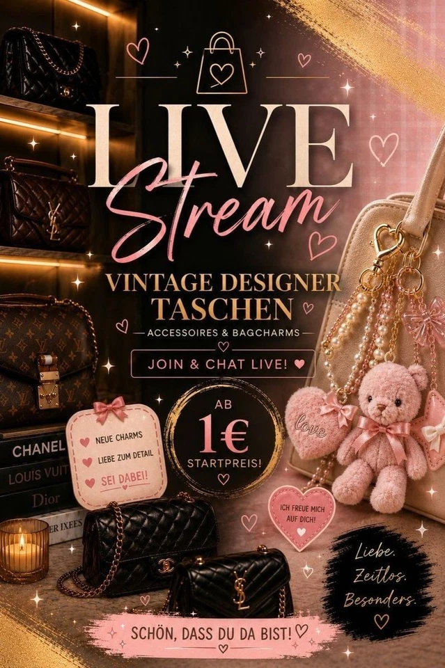 Vintage Designer Taschen ab 1€ & Bagcharm Livestream - Liebe zum Detail <3