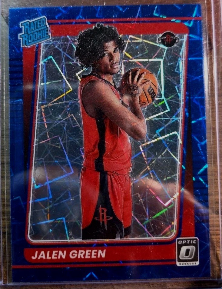 2021-22 Panini Donruss Optic - Rated Rookie Jalen Green #159 Blue Velocity Prizm