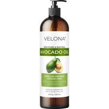 Avocado Oil by Velona - 8 Fl Oz, Hexane free, Hair Body and Skin Care.