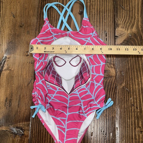 Marvel Spider Gwen Mädchen Gr. 5 Süße Bademode Strand Badeanzug Rosa Neu - Bild 2 von 7