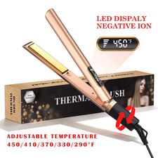 Hair Straightener, 1 Inch Flat Iron, Negative Ionic Curling, Hair Curler for Tra