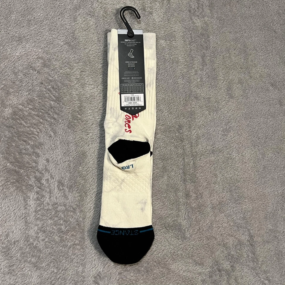 Stance Rolling Stones Socks Mens Large White Licks Tongue Logo Casual Crew - Image 3 of 4