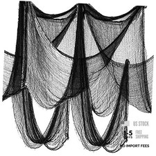6 Pack Creepy Cloth - Halloween Decorations - 30x72 Inch 30X72 Inch Black