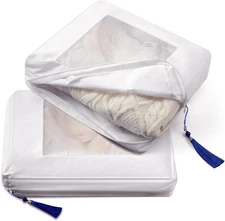 2 Pcs Cashmere Protection Pouch Wool Cotton Sweater Storage Bag Breathable 