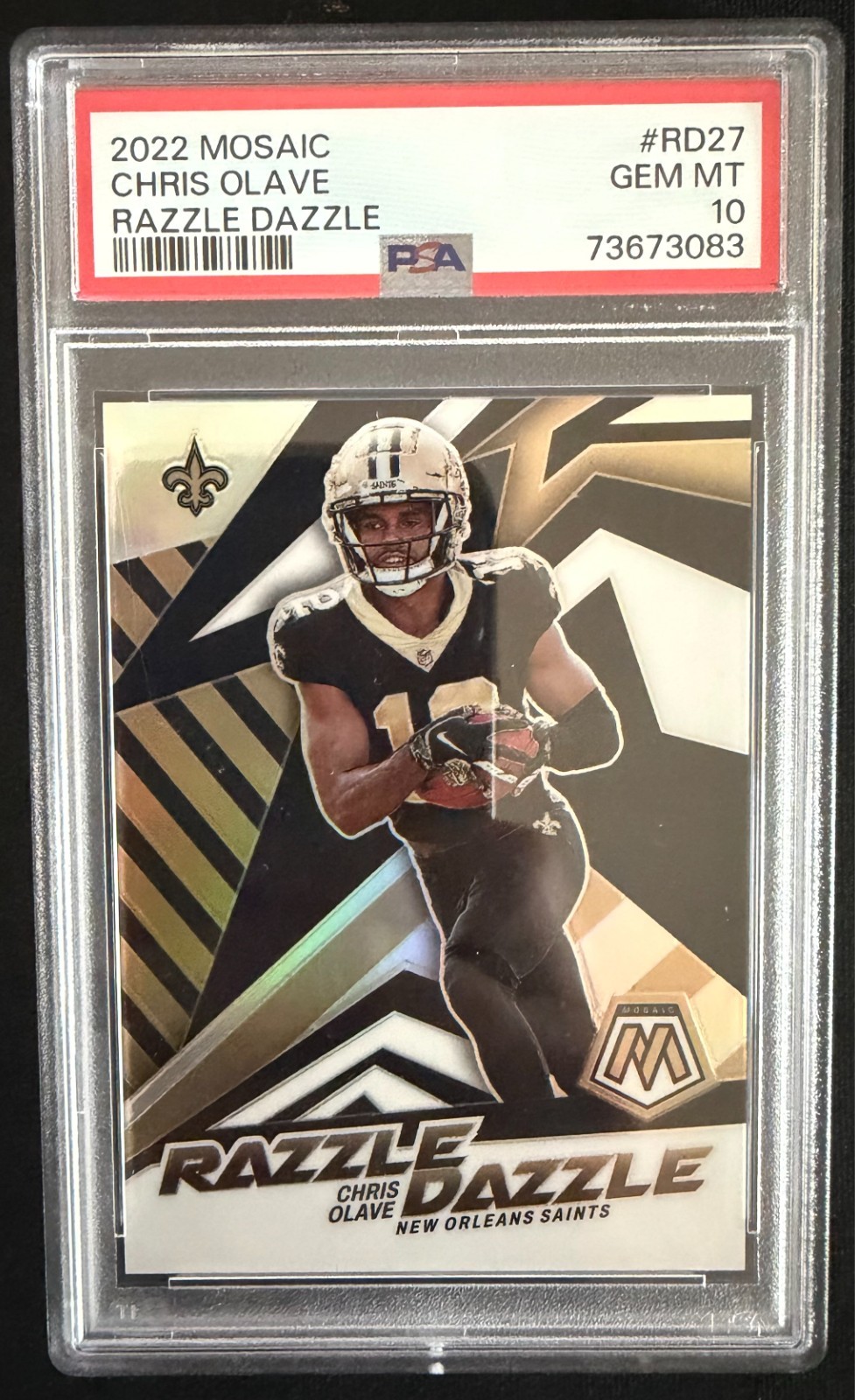 2022 Panini Mosaic Razzle Dazzle Chris Olave #RD-27 -PSA 10 Gem Mint