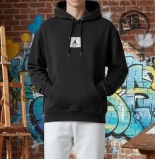 Air Jordan Essentials Mens Size Small Flight Hoodie Basketball Sweatshirt Black