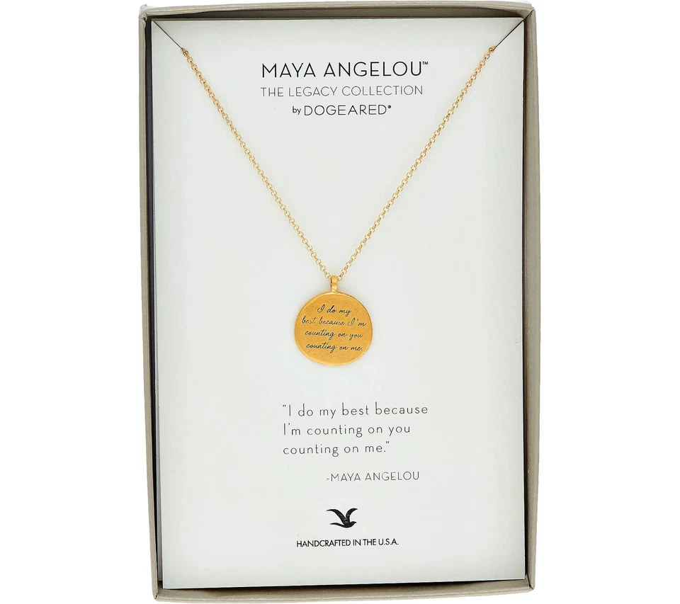 Colgante Maya Angelou "Hago mi mejor esfuerzo" Chapado en Oro 14K Cita por Dogeared Foto 2 de 4