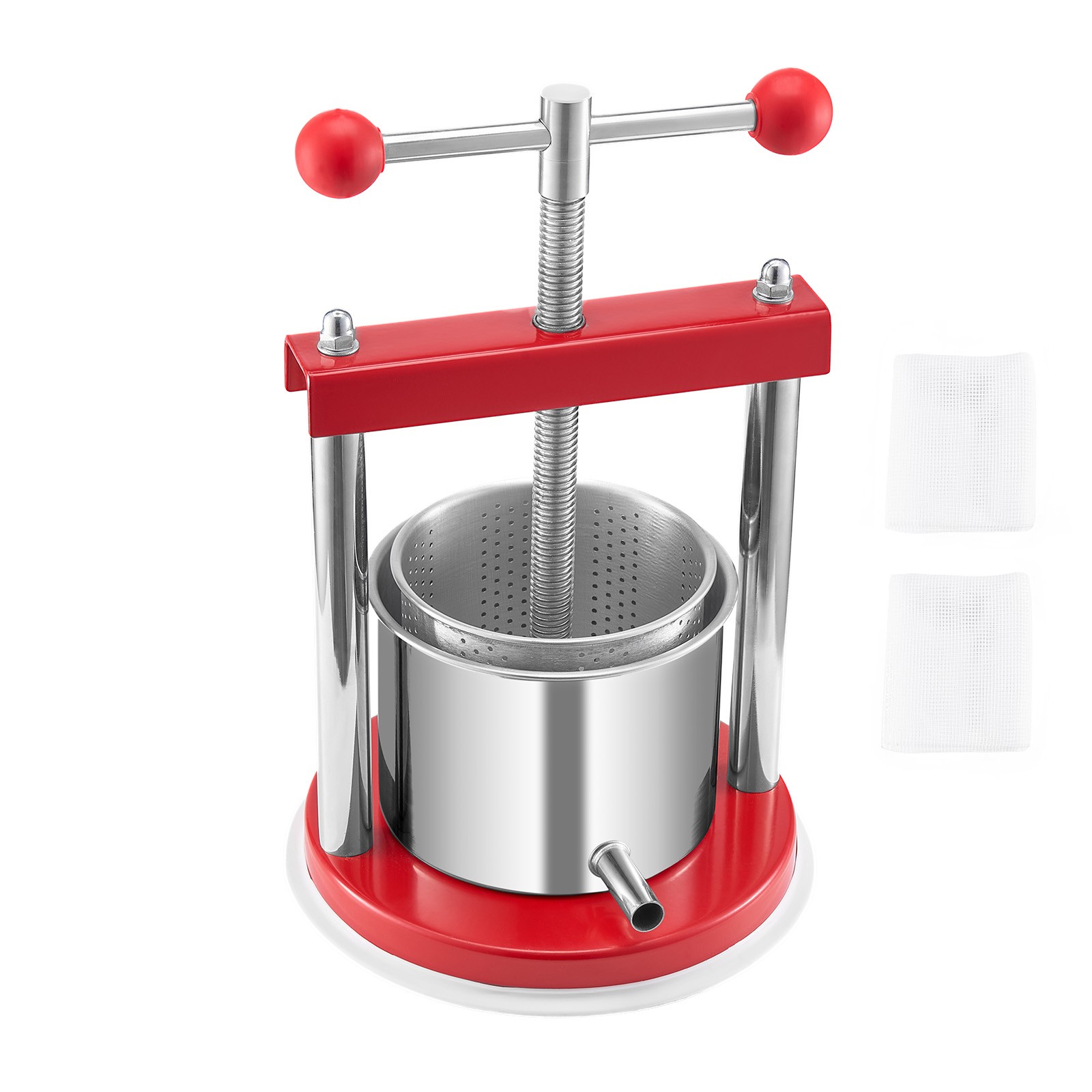 Pressoir à fruits robuste en inox 1,65L pour jus et vin artisanal