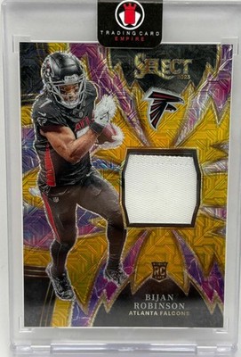 2023 Panini Select #SP-BRO Bijan Robinson Sparks Gold Prizm #7/10 JERSEY NUMBER