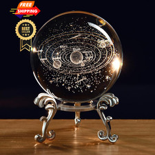 ZRENJHUS 3D Solar System Crystal Ball Universe 2.36 inches, 3d
