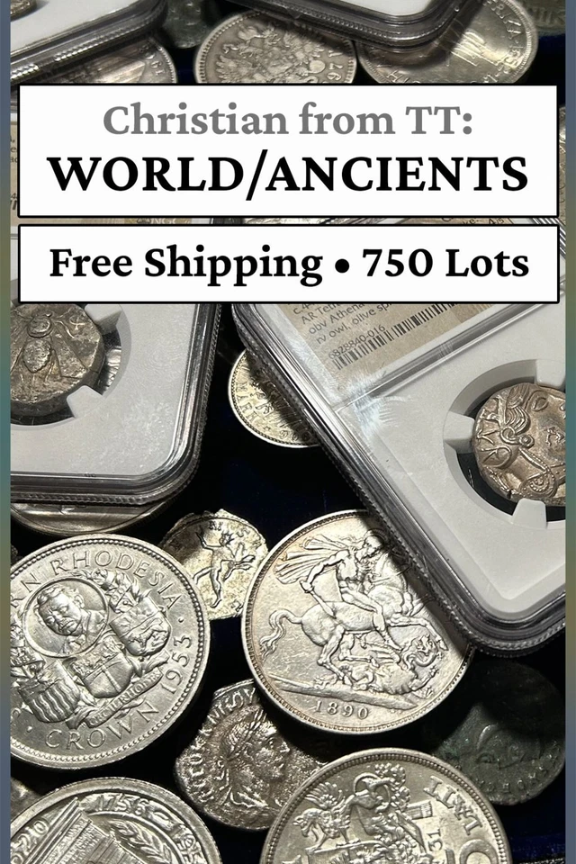 750 Coin BLOWOUT - Ancient & World Coins w/Christian from Treasure Town