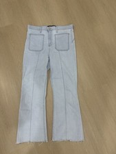 Veronica Beard High Rise Carson Ankle Flare Jeans Size 30 Light Wash