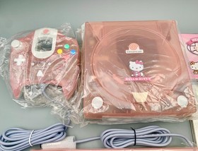 Dreamcast HELLO KITTY PINK HKT-3000 Console set SEGA Retro Game  NEW box damaged