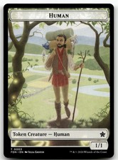 Human // Knight Double-Sided Token MTG Foundations 3 // 4 NM