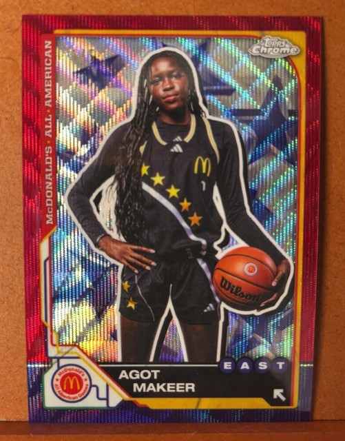 2025 Topps Chrome McDonalds All-American Agot Makeer Red Wave 1/5 South Carolina