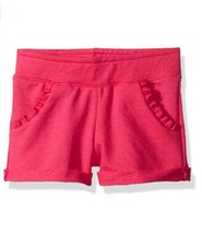 Hanes Little Girls Ruffle Pocket Shorts, Pink, X-Small -4/5