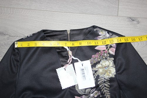 Vestido midi ceñido al cuerpo floral negro para mujer TED BAKER Dollila pirueta talla 1/XS - Imagen 20 de 24
