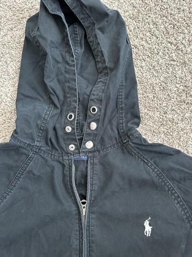 Polo Ralph Lauren Cotton Full Zip Lined Hooded Jacket Black Men’s Size Large - Picture 6 of 8