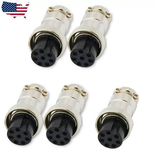 8 Pin Round Microphone Connector CB HAM for Kenwood Icom Yaesu 5 PACK