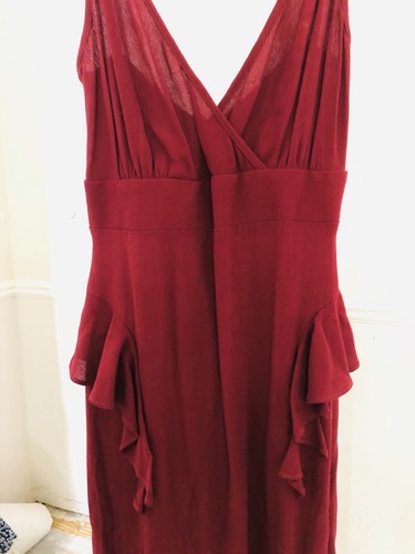 FLYNN SKYE REVOLVE Magenta Pink Plunging Neck Ruffle Formal Wedding Midi Dress S - Picture 3 of 4