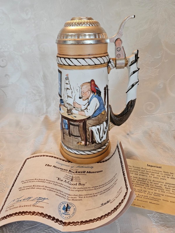 Norman Rockwell's "For A Good Boy" Collector's Stein 1981 Limited Edition 9420