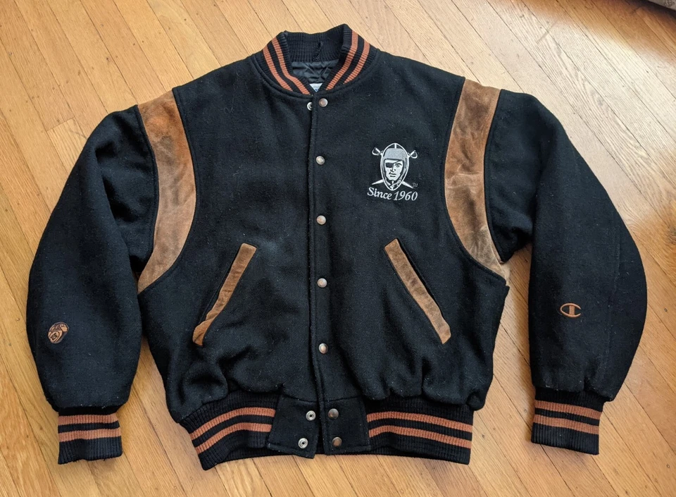 CHAQUETA UNIVERSITARIA DE LANA CAMPEÓN SINCE 1960 VinTagE Oakland Raiders M Las Vegas Foto 2 de 4