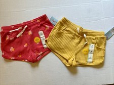 Girls Shorts - Cat  Jack size M 7/8 - Set of 2; Yellow  Pink Floral - NWT