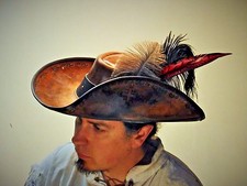 Athos leather hat pirate feather costume cosp...