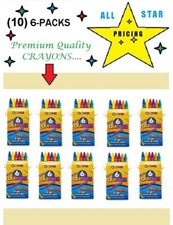 10 6-Packs, Premium Color Crayons for Kids and Toddlers, Non-Toxic