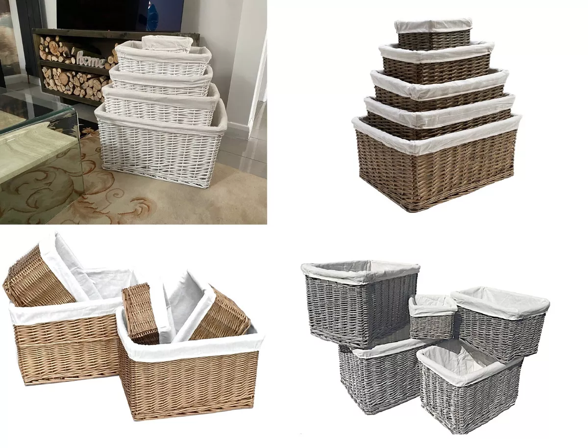 Wider Big Deep Huge Wicker Storage Kitchen kids Toy Hamper Basket Box Organiser