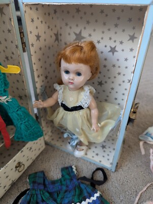 Vintage Vogue Ginny Doll Straight Leg Walker 1950s Lot Case