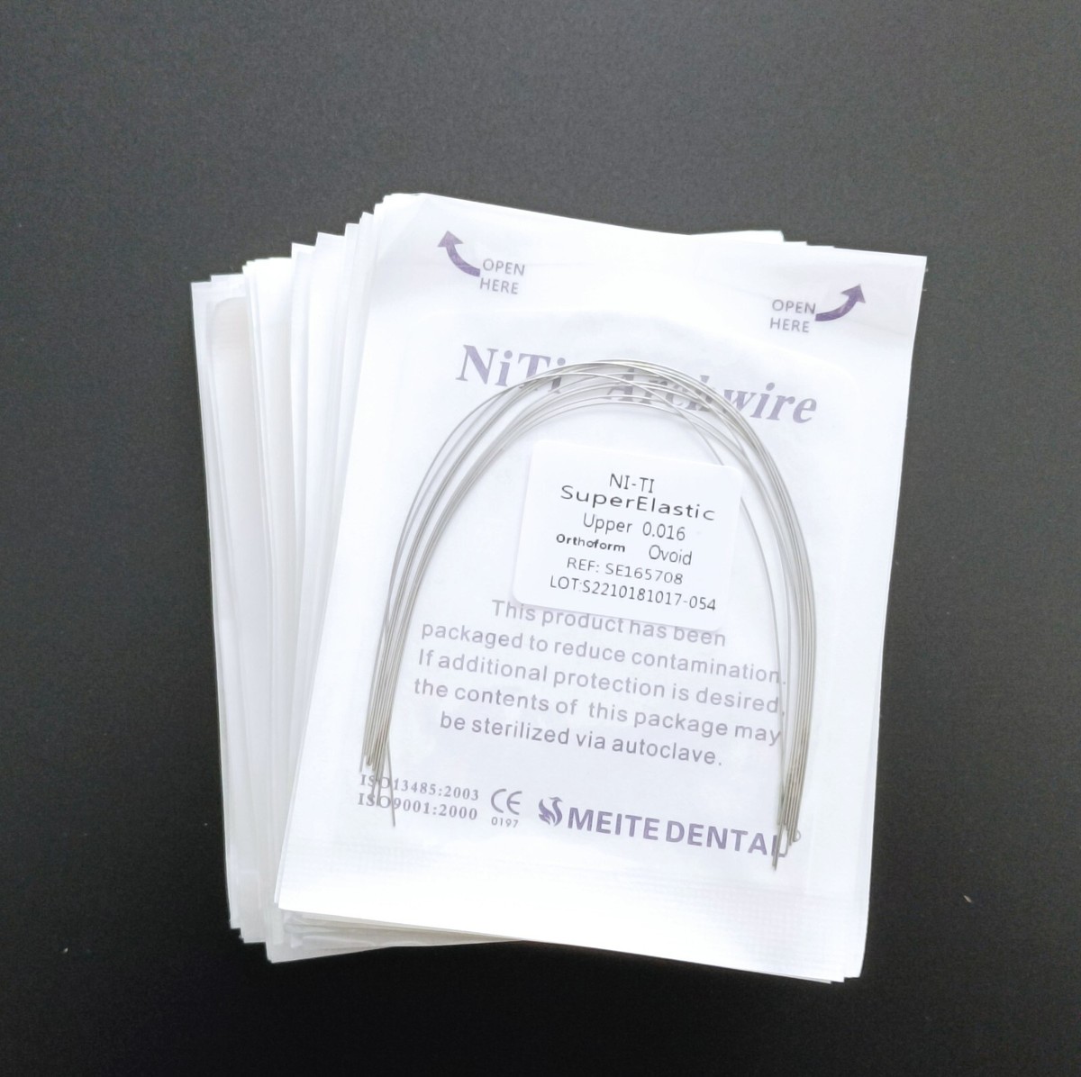 High Quality] 10Packs 100Pcs Orthodontic Super Elastic Niti Ovoid Round Arch Wire (5Packs Upper