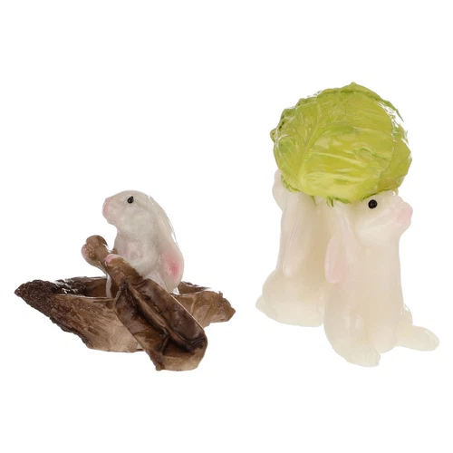 2 Stück Mini Tier Deko Niedlicher Hase Ornament Basteln Deko Wohndeko - Bild 11 von 13