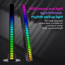 2pcs RGB 32LED Car USB Music Control Rhythm Lamp Atmosphere Strip Light Bar New
