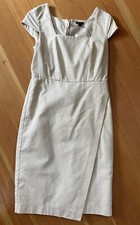 Ann Taylor Linen Blend Sleeveless Sheath Dress Off-white Size 2 Career Dress
