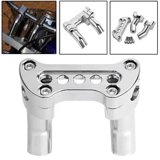 Chrome 4" Pullback Handlebar Riser 1" Top Clamp For Harley Fat Boy Sportster 883