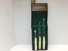 Regent Sheffield England Westall Richardson Bakelite? Handle 3Pc Knife Set Vtg