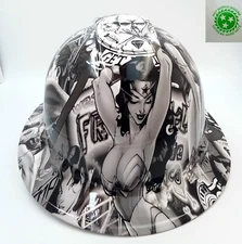FULL BRIM Hard Hat custom hydro dipped , SEXY WHITE BAD BONES OSHA APPROVED SICK