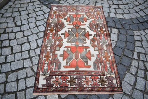 Tribal Mushwani Rug 34'' x 53'' Turkoman Tribal Wool Pile Hand Knotted Area Rug