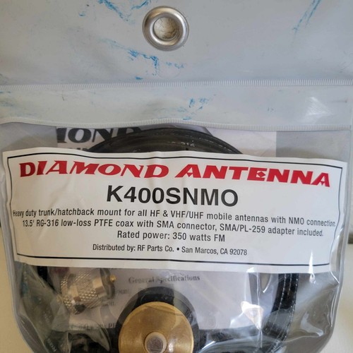 Diamond Antenna K400SNMO Trunk & Hatchback Lip Mount – NMO Connector – - Zdjęcie 3 z 8