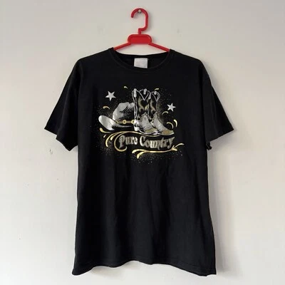 Line Dance T-Shirt Women’s Large Single Stitch Vintage Pure Country Music Black - Image 1 of 4