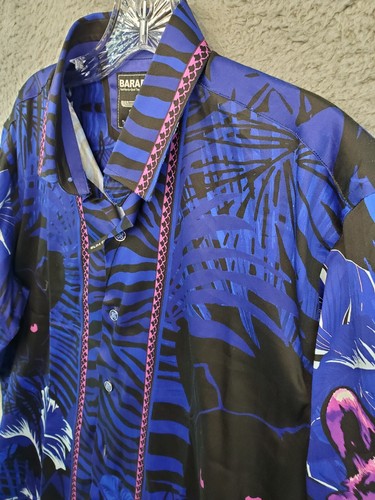 Barabas Men’s Luxury Wild Cat Design L/S Button Up Shirt Size Medium NWT - Picture 5 of 19